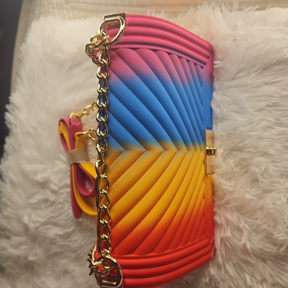 Multi Color Rectangular Shoulder Bag - Picture 13 of 15